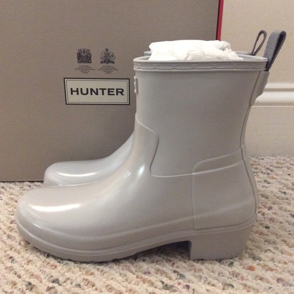 hunter gray rain boots